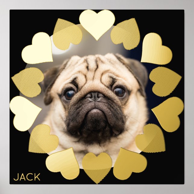 Impressions Dorure Photo de cœur minimal élégant avec nom (Recto)