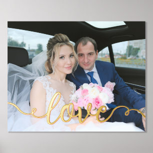 Impressions Dorure Photo Mariage de script d'amour manuscrit