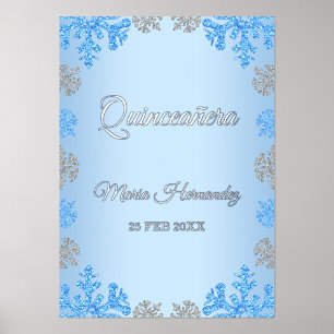 Impressions Dorure Quinceañera Ice Blue Silver Winter Snowflake