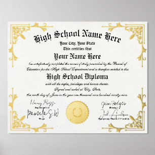 Impressions Dorure Real foil Accueil Ecole Diplôme d'études secondair