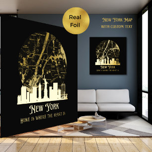 Impressions Dorure Real Foil NEW YORK Street Map Custom Art