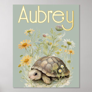 Impressions Dorure Tortue mignonne avec le nom