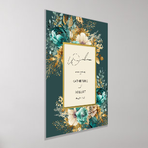 Impressions Dorure Turquoise Gold Luxe Floral Mariage Bienvenue
