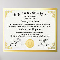 Véritable feuille Diplôme d'études secondaires, GE