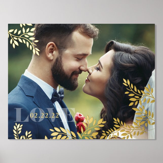 Impressions Dorure Vins romantiques Mariage Date (Recto)