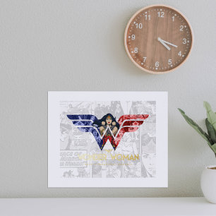 Impressions Dorure Wonder Woman Crossed Arms dans le logo collage
