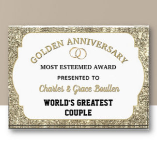 Impressive Golden Anniversary Custom Award  Fotoblock