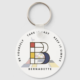Impressive Neoplastik Art Monogram. Buchstabe B Schlüsselanhänger