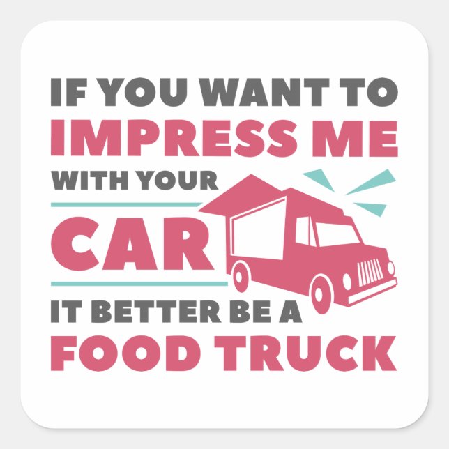 Impressum Food Truck Quadratischer Aufkleber (Vorderseite)