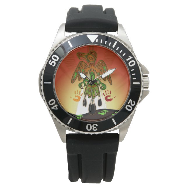 Impressum Indianeramerikaner Inspiriert Armbanduhr (Vorderseite)
