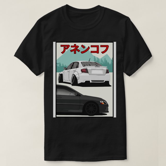 Impreza VS Lancer Evo T-Shirt (Design vorne)