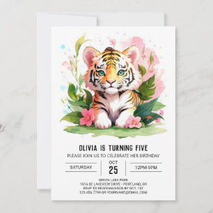 Imprimable Tigre mignon Invitation Anniversaire
