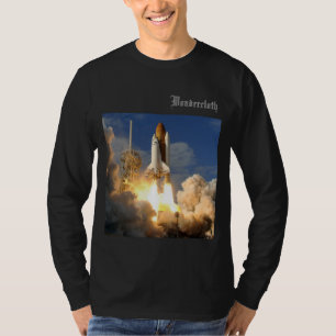 Imprimante double face Mens noir Nasa T-shirt