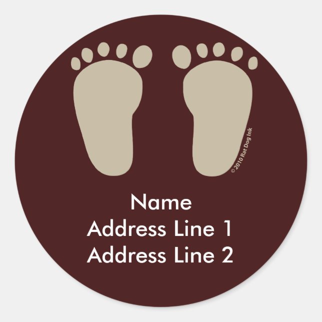 Imprimantes de pieds de bébé Adresses Étiquettes (Devant)
