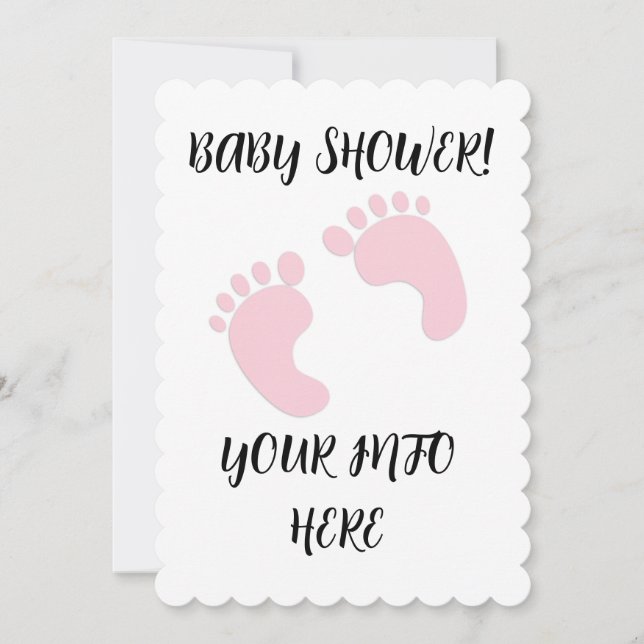 IMPRIMANTES PIEDS baby showers INVITATIONS DU SCRI (Devant)