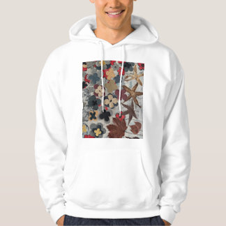 Imprimé Artistique Floral Sweat à Capuche Sarcelle