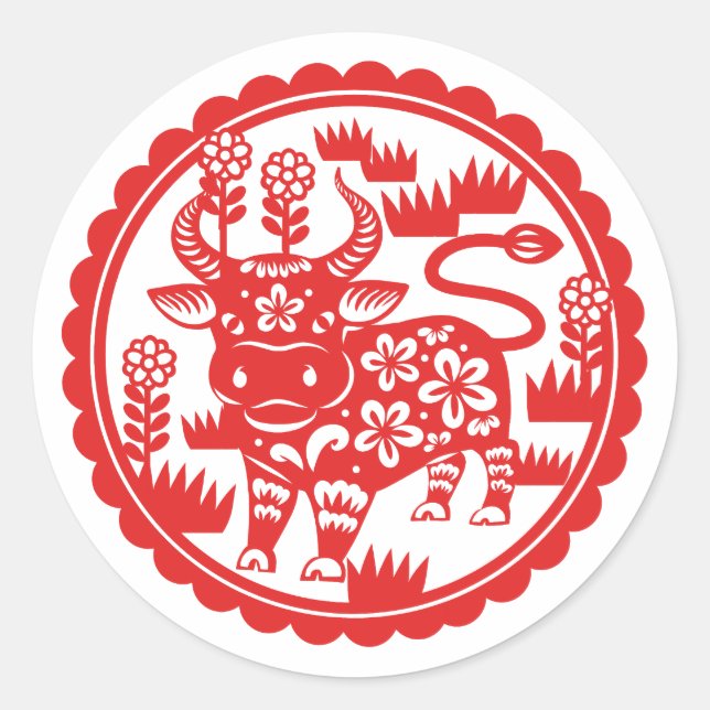 imprimé autocollant du logo chinois du Nouvel An (Devant)