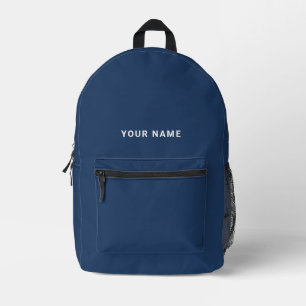Imprimé Bleu bleu marine Nom personnalisé sac à dos