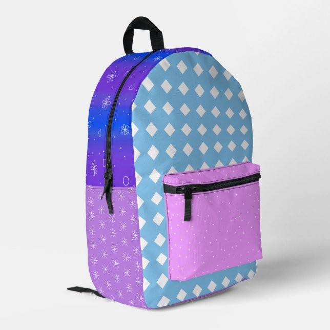 Imprimé Bleu rose motif sac à dos excentrique (Coin arrière gauche)