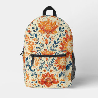 Imprimé Bouffée de fleurs rétro - sac à dos