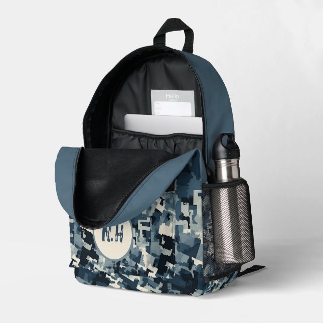 Imprimé Camouflage urbain Sac à dos personnalisé (Coin arrière droit (ouvert))