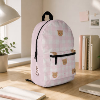 Imprimé Cute Sac À Dos Personnalisé Fille École Ours Rose