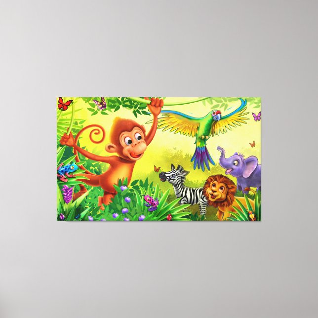 Imprimé de la chambre d'enfant en toile géante ani (Recto)