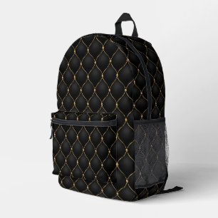 Imprimé Diamants d'or d'oignon Tufé noir sac à dos