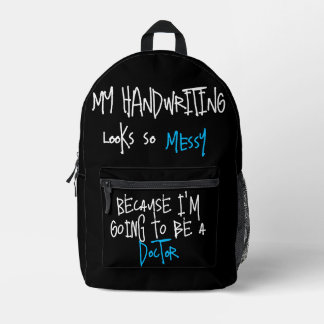 Imprimé Drôle Citation Futur Docteur Noir sac à dos imprim