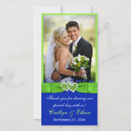 IMPRIMÉ EN Bleu DE RIBBON, Carte photo Mariage ver