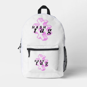 Imprimé Hashtag sac à dos Sac de vêtements de rue minimal