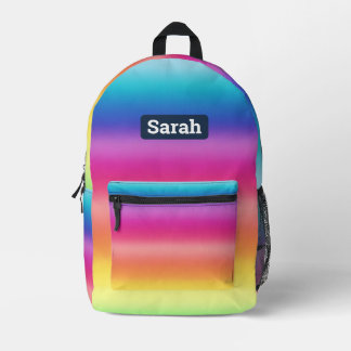 Imprimé Joli sac à dos pour fille arc-en-ciel personnalisa