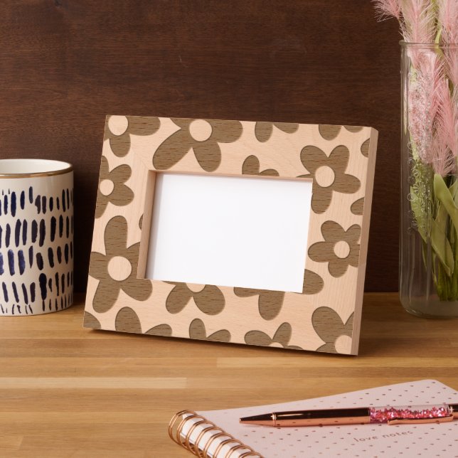 Imprimé laser à papier rétro cadre en bois broché (Gauche)