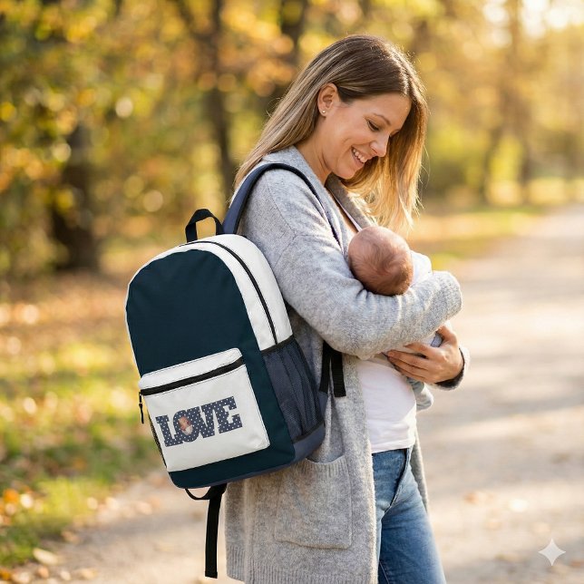 Imprimé Love Photo sac à dos (Congratulate a new mom with this personalized photo love backpack! )