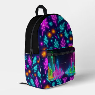 Imprimé Neon Black Retour À L'École Sac À Dos