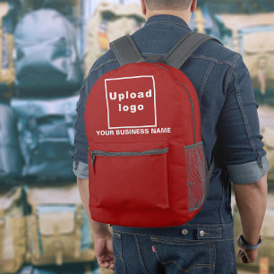 Imprimé Nom commercial et logo sur le sac à dos rouge