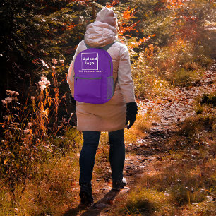 Imprimé Nom de l'entreprise et logo sur sac à dos violet