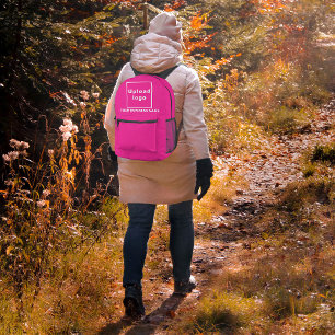 Imprimé Nom d'entreprise et logo sur sac à dos rose