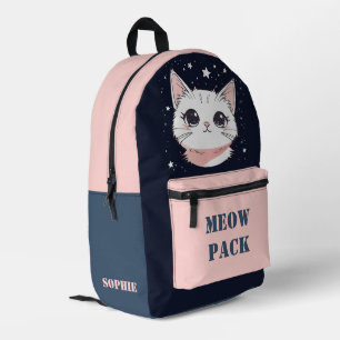 Imprimé Pack Meow avec sac à dos chat mignon