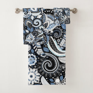 Imprimé Paisley Blanc et Bleu