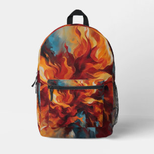 Imprimé Passionate Flames Abstrait sac à dos