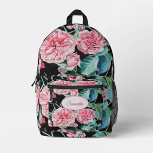 Imprimé Pink Rose Rose Watercolor Girls sac à dos