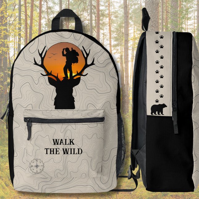 Imprimé Promenez-vous dans le sac à dos pour l'aventure to (Walk the Wild Topographic Adventure Backpack)