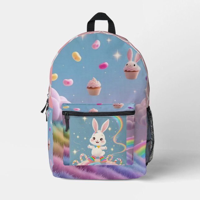 Imprimé Rainbow Bunny Adventure - Sac à dos pour enfants (Recto)