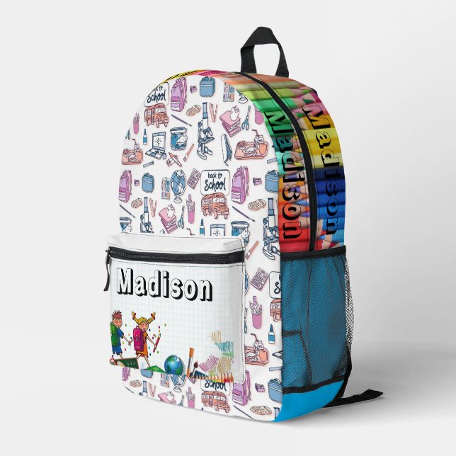 Imprimé Retour à l'école Sac à dos pour enfants (Coin arrière droit)