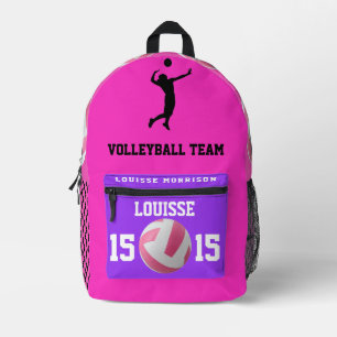 Imprimé Rose fuchsia volleyball sac à dos filles joueur