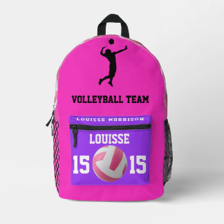 Imprimé Rose fuchsia volleyball sac à dos filles joueur