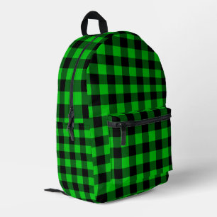 Imprimé Sac à dos à chèques noir et vert