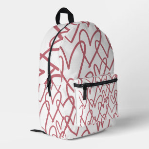 Imprimé Sac à dos à motif artistique de cœurs roses mignon