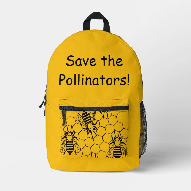 Imprimé Sac à dos (ao) - Sauvez les abeilles (Recto)